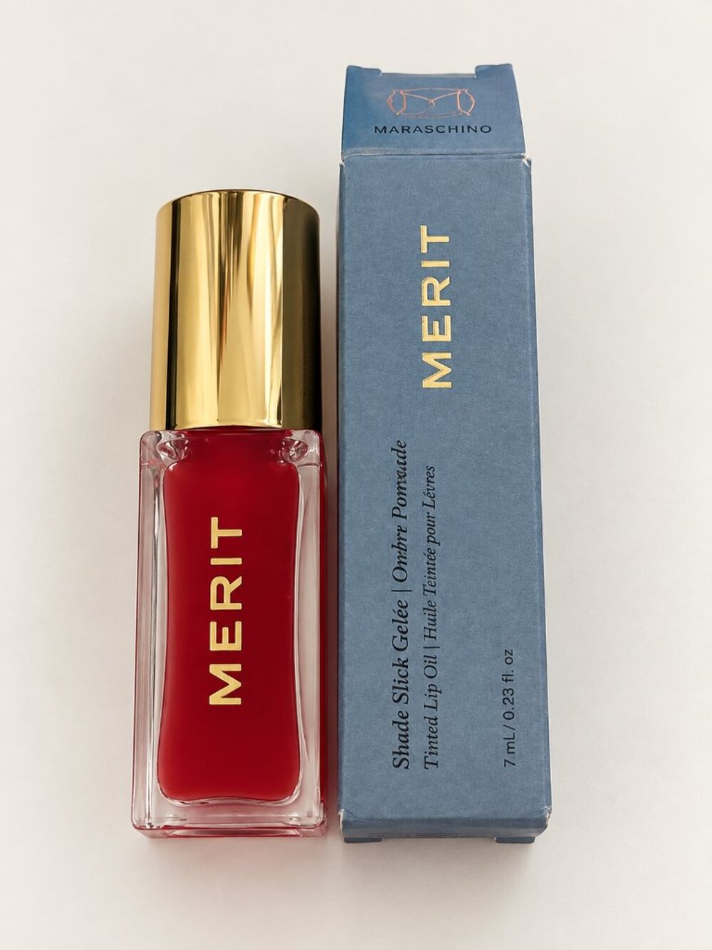 MERIT Shade Slick Gelée Tinted Lip Oil Maraschino Sheer Red 7ml